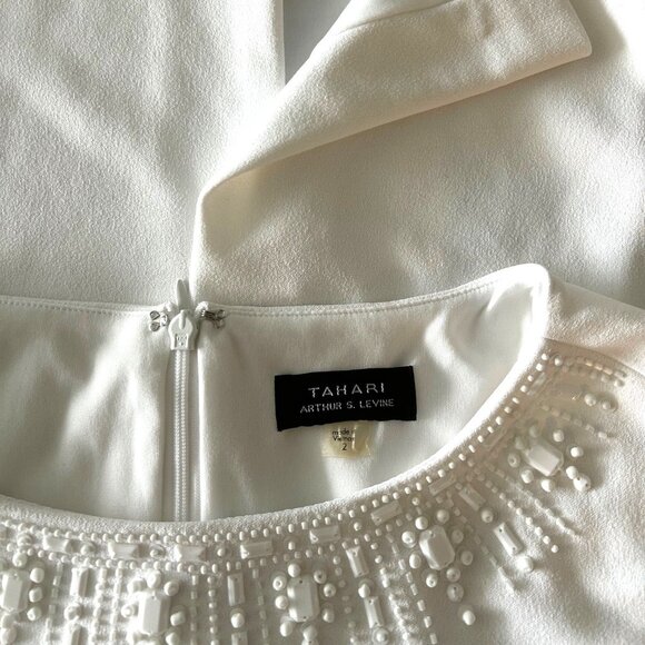 Tahari Below The Knee White Color Dress Sz 2 - Picture 3 of 9